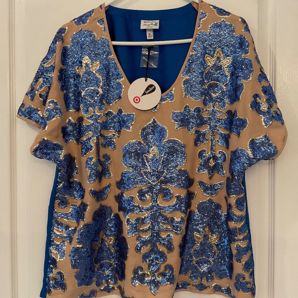 Tracey Reeves Neimus Marcus for TARGET Blue Sequins size XL *NWT*